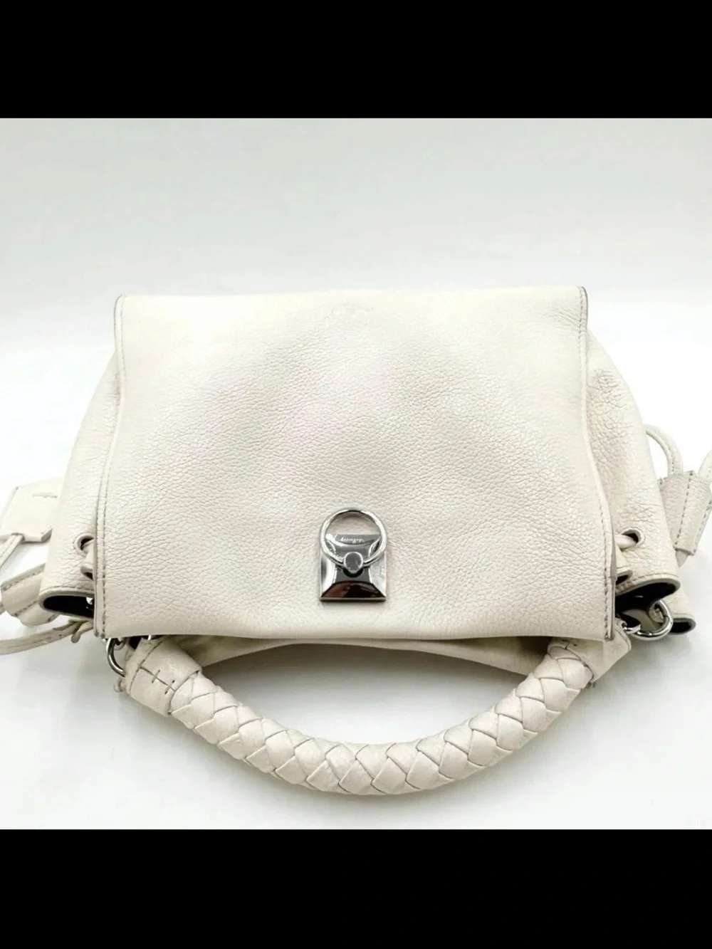 Mulberry Cream Braided-Handle Crossbody Bag